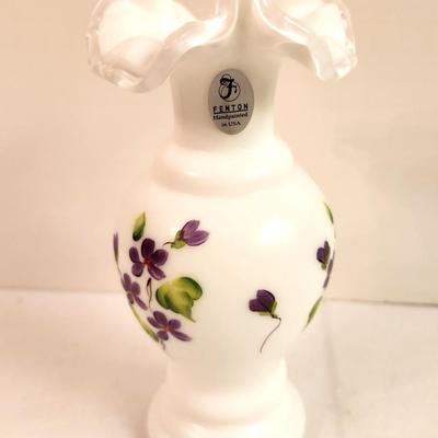 Lot #361 Fenton Art Glass Violet Vase 2002