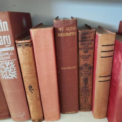 Assortment of Red Antique and Vintage Books (LR-KD)