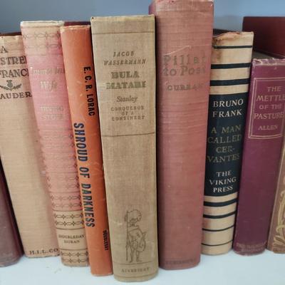 Assortment of Red Antique and Vintage Books (LR-KD)