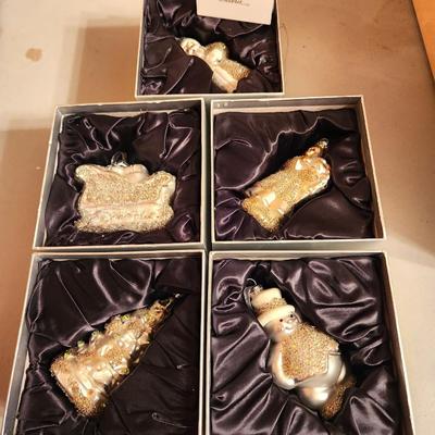 Lot #380 Valerie Parr Hill (QVC) Set of Mercury Glass Ornaments