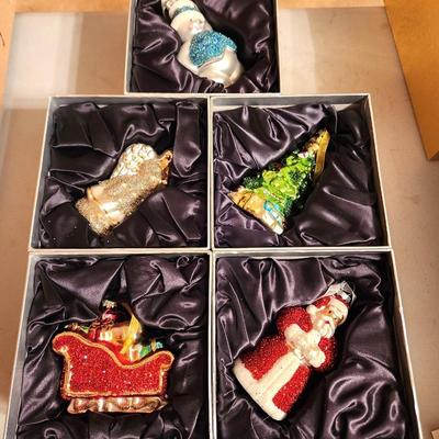 Lot #381 Lot of 5 New in Box Valerie Parr Hill Mercury Glass Ornaments