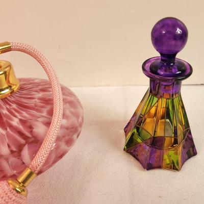 Lot #386 Lot of 3 Art Glass Perfume Bottles