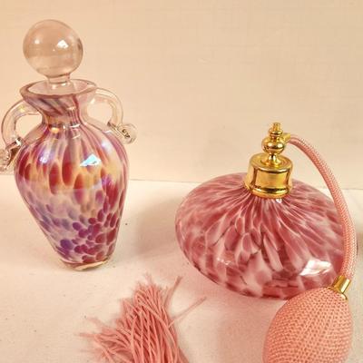 Lot #386 Lot of 3 Art Glass Perfume Bottles
