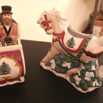 Lot #390 Lot of 2 pieces of SPODE Christmas Tree - Decorative items