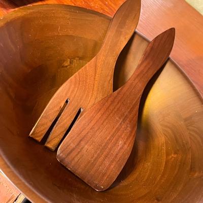 Lot 321 Wood Salad Bowl set