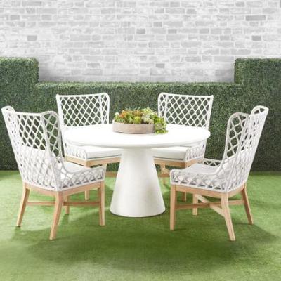 Outdoor wing chairs and terrazzo table sold sep