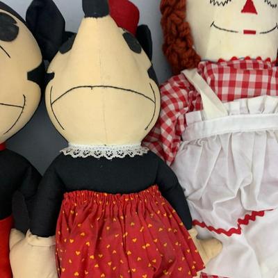 Vintage Raggedy Anne / Mickey Minnie Mouse Lot