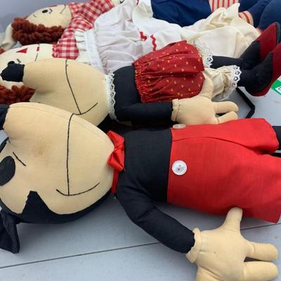 Vintage Raggedy Anne / Mickey Minnie Mouse Lot