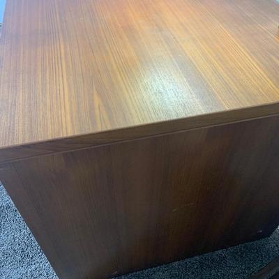 MCM Teak Desk w/ Drawer & Vintage Clamp On Lamp