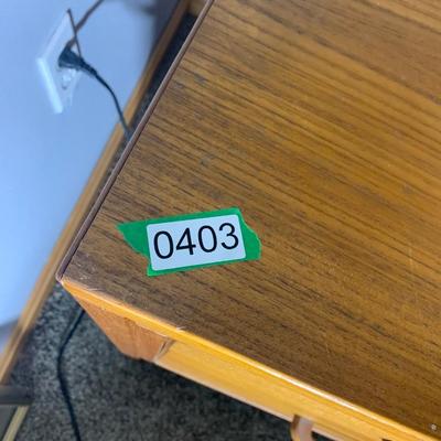 MCM Teak Desk w/ Drawer & Vintage Clamp On Lamp
