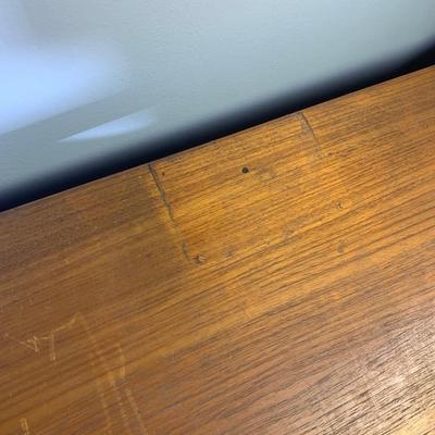 MCM Teak Desk w/ Drawer & Vintage Clamp On Lamp
