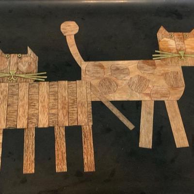 Couroc Tray Lot - Houses Cats