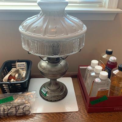Large Oil Lamp w Extra Oil & Wicks