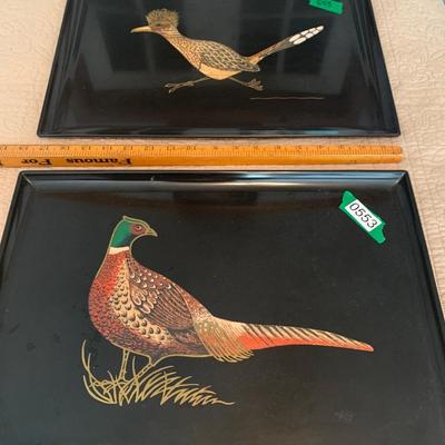 Couroc Trays Lot - Pheasant Roadrunner