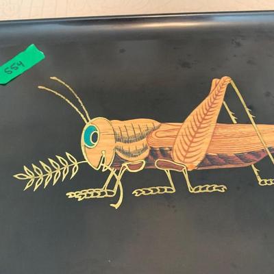 Couroc Tray Lot Grasshopper Racoons