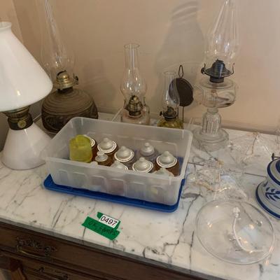 Vintage Oil Lamp Lot w/ Oil Refills