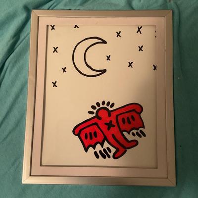 Keith Haring Style Painting by Unknown Artist