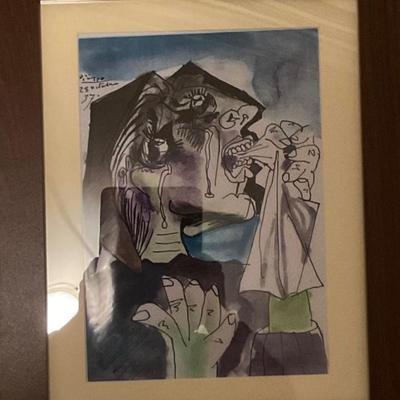 Pablo Picasso Print Framed 1937 Weeping Woman