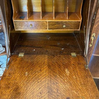 Antique double bookcase Secretary (contents not included)