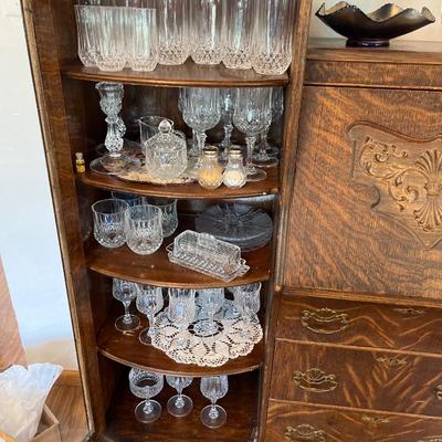 Antique double bookcase Secretary (contents not included)