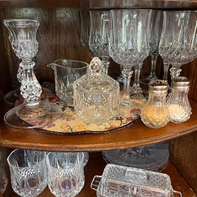 Large group of Crystal glassware and the serving pieces