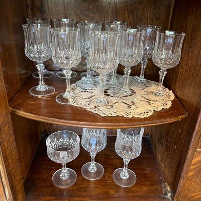 Large group of Crystal glassware and the serving pieces