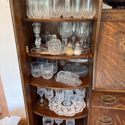 Large group of Crystal glassware and the serving pieces