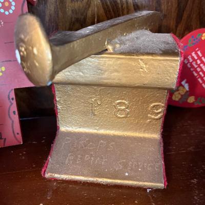 Limoges trinket box, vintage plates, railroad souvenir, brass heart key holder