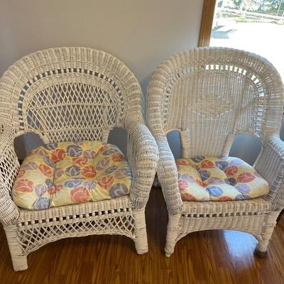 Two vintage wicker chairs
