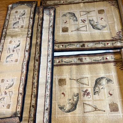 Fish rugs: Two 4x6 rugs & three 2x8 runners