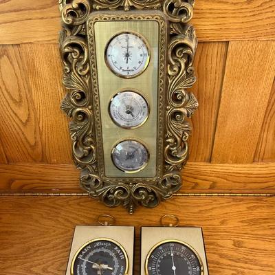 Vintage thermometers/barometers