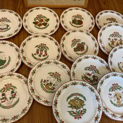 Progrund Christmas plates & crosstitch pucture