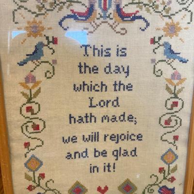 Progrund Christmas plates & crosstitch pucture