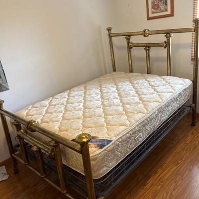 Brass bed with mattress