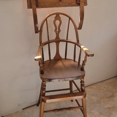 Vintage wood high chair