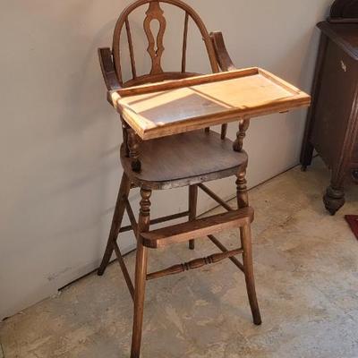 Vintage wood high chair