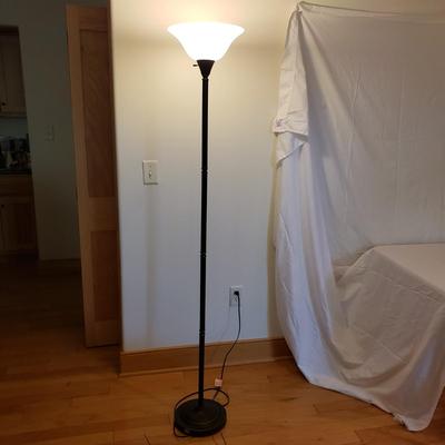 Brown Metal Torchiere Floor Lamp (LLR-KD)