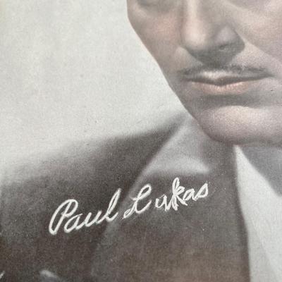 Vintage Autographed Picture of Movie Star Paul Lukas