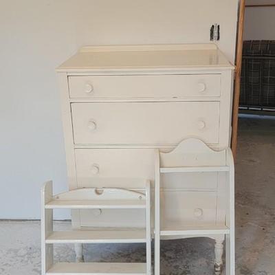 White chest w/2 shelves
