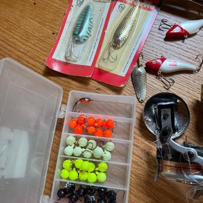 fishing gear, including bamboo poles, net, reels, etc.