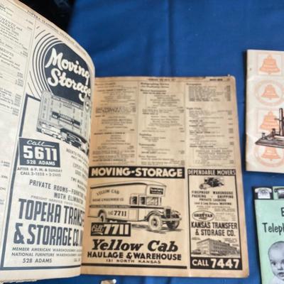 Vintage 1939 Topeka Phone Book