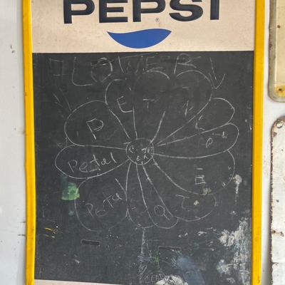 Vintage metal Pepsi & 7-Up signs