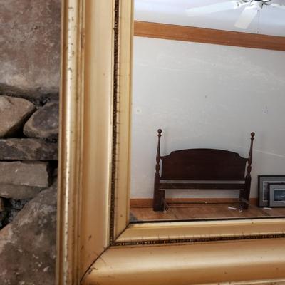 Vintage Gold Wooden Mirror (LLR-KD)