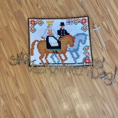 Lot of 5 signs and stitchery