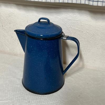 Lot 353 Blue Granite Ware Coffee pot