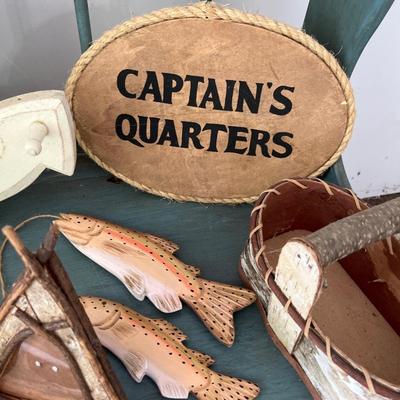 Birch baskets/canoes & boat decor