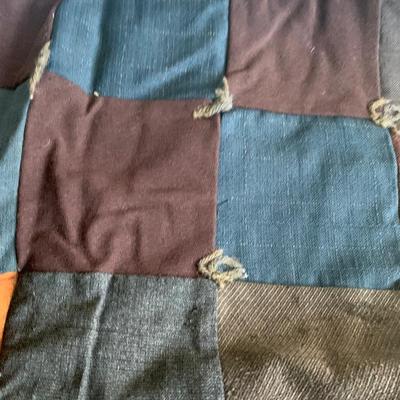 Early Antique Handmade Wool Quilt - Indiana Origin