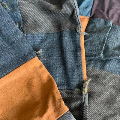 Early Antique Handmade Wool Quilt - Indiana Origin