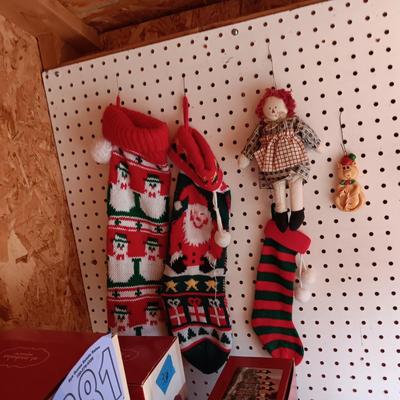 CHRISTMAS STOCKINGS AND VARIETY OF ORNAMENTS