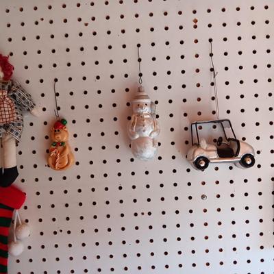 CHRISTMAS STOCKINGS AND VARIETY OF ORNAMENTS